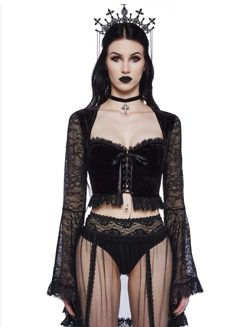 NWT Dolls Kill Widow Private Misery Crop Top Size Small